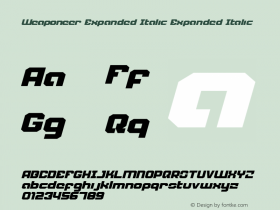 Weaponeer Expanded Italic Expanded Italic 001.000图片样张