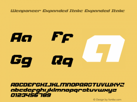 Weaponeer Expanded Italic Expanded Italic 001.000图片样张