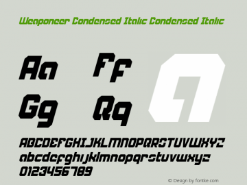 Weaponeer Condensed Italic Condensed Italic 001.000图片样张