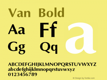 Van Bold 0.0 Font Sample
