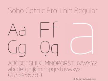Soho Gothic Pro Thin Regular Version 1.000图片样张