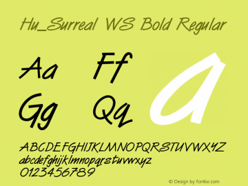 Hu_Surreal WS Bold Regular 1.0, Rev. 1.65  1997.06.11 Font Sample