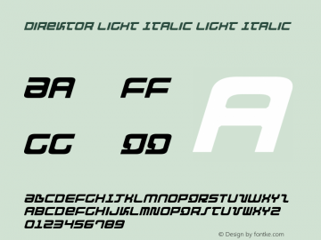 Direktor Light Italic Light Italic 001.000 Font Sample