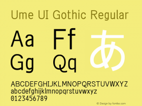 Ume UI Gothic Regular Look update time of this file. Font Sample