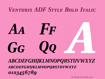 Venturis ADF Style Bold Italic Version 1.001;PS 1.003;Core 1.0.38;makeotf.lib1.6.5960图片样张