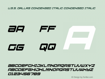 U.S.S. Dallas Condensed Italic Condensed Italic 001.000图片样张