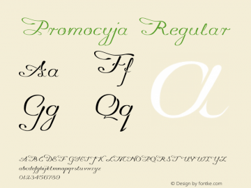 Promocyja Regular Version 0.96 Font Sample