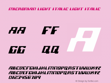 Micronian Light Italic Light Italic 001.000图片样张