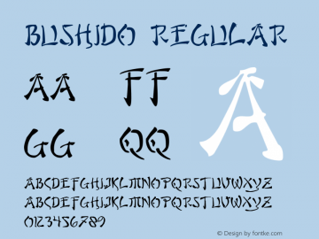 Bushido Regular 001.000 Font Sample