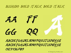 Bushido Bold Italic Bold Italic 001.000 Font Sample