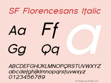 SF Florencesans Italic Version 1.1 Font Sample