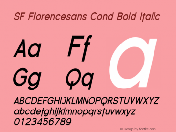 SF Florencesans Cond Bold Italic Version 1.1图片样张