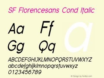 SF Florencesans Cond Italic Version 1.1图片样张