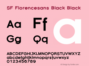 SF Florencesans Black Black Version 1.1 Font Sample