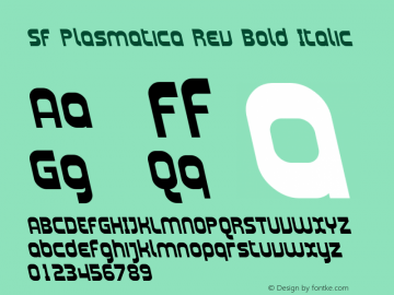 SF Plasmatica Rev Bold Italic Version 1.1图片样张