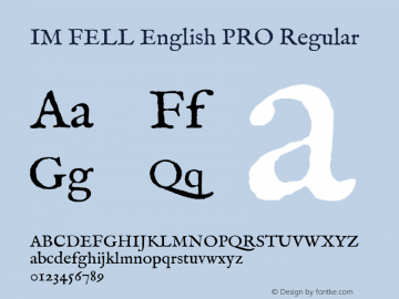 IM FELL English PRO Regular 3.00图片样张