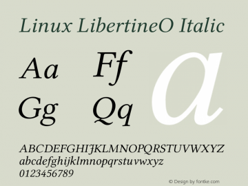 Linux LibertineO Italic Version 2.7.x图片样张