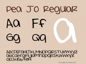 Pea Jo Regular Version 1.00 May 26, 2008, initial release Font Sample