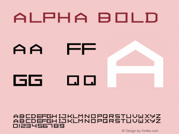 ALPHA Bold Macromedia Fontographer 4.1.5 24/6/08 Font Sample