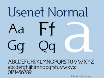 Usenet Normal Version 001.005 Font Sample