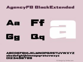 AgencyFB BlackExtended Version 001.000 Font Sample