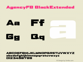 AgencyFB BlackExtended Version 001.000 Font Sample
