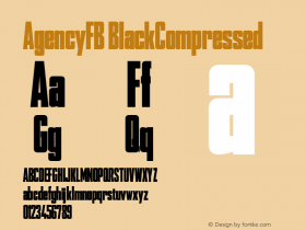 AgencyFB BlackCompressed Version 001.000 Font Sample