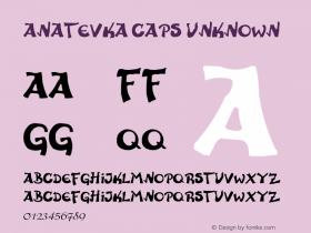 Anatevka Caps Unknown Version 1.50 Font Sample