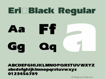 Eri-Black Regular Unknown Font Sample