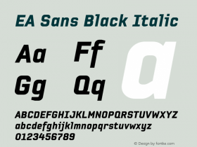 EA Sans Black Italic Version 1.000 Font Sample