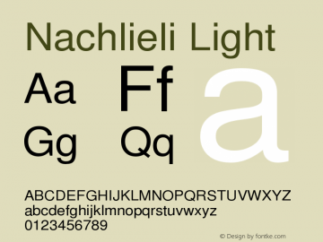 Nachlieli Light Version 0.8 Font Sample