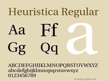 Heuristica Regular Version 001.001 Font Sample