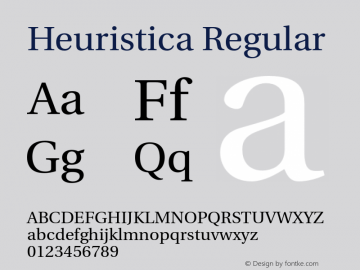 Heuristica Regular Version 0.2.1 Font Sample