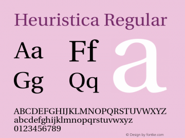 Heuristica Regular Version 0.2.2 Font Sample