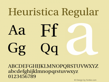 Heuristica Regular Version 0.2.2 Font Sample