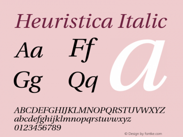 Heuristica Italic Version 0.2.2 Font Sample
