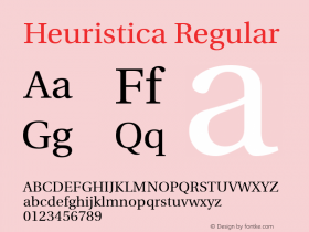 Heuristica Regular Version 0.3 Font Sample