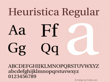 Heuristica Regular Version 0.4 Font Sample