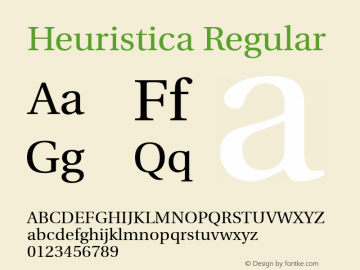 Heuristica Regular Version 0.4 Font Sample