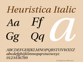 Heuristica Italic Version 1.0 Font Sample