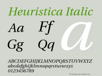 Heuristica Italic Version 1.0.1 Font Sample