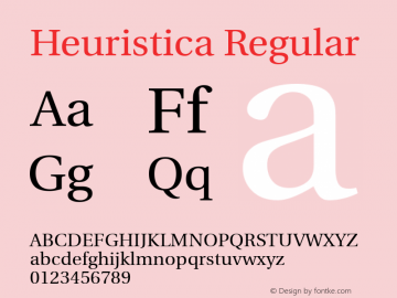Heuristica Regular Version 1.0.2 Font Sample