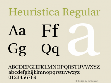 Heuristica Regular Version 1.0.1 Font Sample