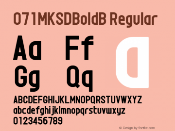 071MKSDBoldB Regular Macromedia Fontographer 4.1J 08.7.3 Font Sample