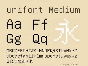 unifont Medium Version 1.00 Font Sample