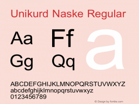 Unikurd Naske Regular Version 1.00 Font Sample