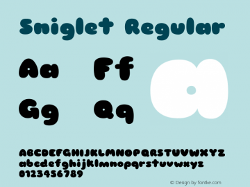 Sniglet Regular 1.000 Font Sample