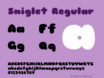 Sniglet Regular Version 1.000 Font Sample