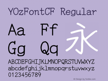 YOzFontCF Regular Version 13.0 Font Sample