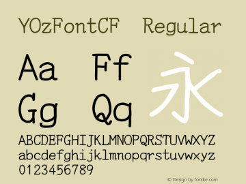 YOzFontCF Regular Version 13.08图片样张